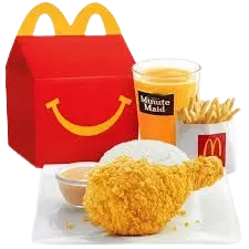 "1-pc Chicken McDo Happy Meal with fries and drink – Price: ₱195, Calories: 605 Cal – McDonald's Philippines"