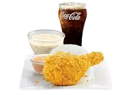 McDonald's Philippines 1-pc. Chicken McDo & Mushroom Soup Meal featuring 1 pc chicken mcdo, rice gravy, coke and mushroom soup - ₱ 164, 469 Cal