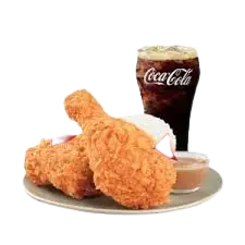 "McDonald's Philippines 2-piece Spicy Chicken McDo meal with rice and Coke. Prices: ₱245 small, ₱257 medium, ₱268 large. Calories range from 670 to 800."