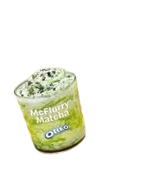 "McFlurry Matcha with Oreo from McDonald’s Philippines – creamy green tea-flavored dessert blended with crushed Oreo cookies, priced at ₱20–₱40 with 80–120 calories"