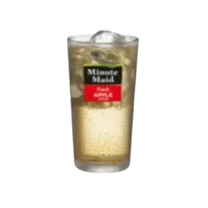 McDonald's Apple Juice Drink available in small (₱74, 95 Cal), medium (₱84, 120 Cal) and large (₱94, 140 Cal) sizes in the Philippines.