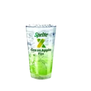 McDonald's Green Apple Fizz drink available in small (₱71, 150 Cal), medium (₱81, 160 Cal) and large (₱91, 180 Cal) sizes in the Philippines.