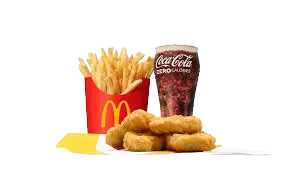 "McDonald's Philippines 4-piece Chicken McNuggets with fries and drink – ₱141, 410 calories – 2025 McDo Menu"