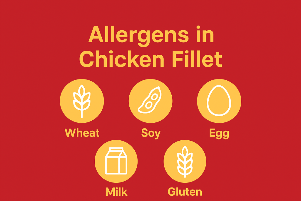 “Visual guide to allergens in McDonald’s McCrispy Chicken Fillet Philippines with icons for wheat, soy, egg, milk, and gluten.”